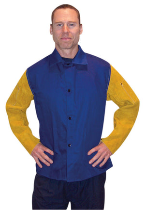 Flame-Retardant Cotton Jacket with Leather Sleeves